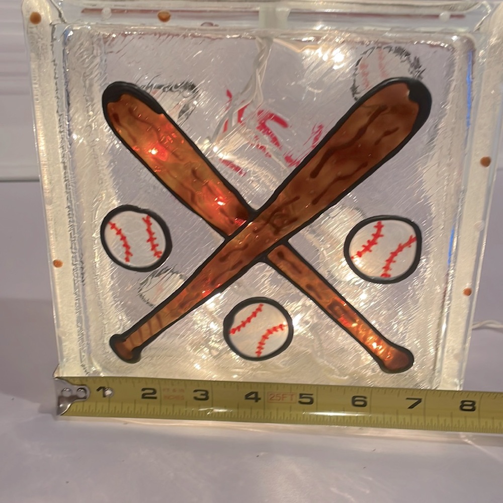 Baseball ⚾️ Glass Block Lighted Decor - Picture 6 of 9